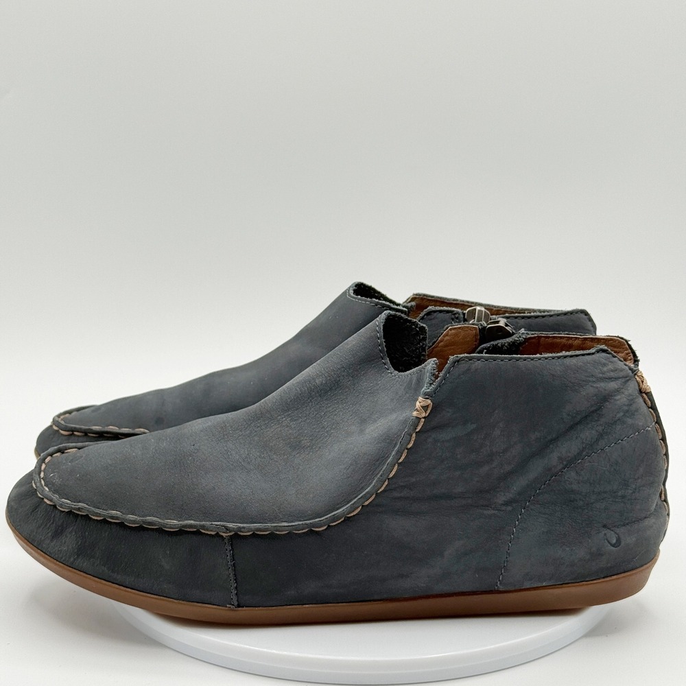 OLUKAI Wallie Boots‎ Slate Gray Size 9.5 Womens Moc Zip
